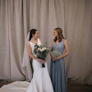 JJ's House Dusty Blue Bridesmaid Dress Size 2